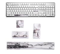 Teclas Personalizadas PBT, Kit Landschaft Muster Tastenkappen, Teclas con Barra espaciadora de Bricolaje, Espacio + ESC + Enter + Teclado numérico, para teclados mecánicos universales