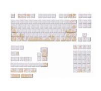 Teclas retroiluminadas de doble disparo, 135/108 teclas, sublimaciones bordadas, para interruptores mecánicos de juegos, teclas blancas con impresión lateral