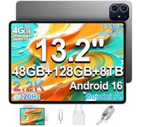 TECLAST ArtPad Tablet 13.2 Pulgadas 2.2K Android 16, 120Hz Tableta, 2.2GHz Octa-Core T7300, 10000mAh/18W, 48GB RAM+128GB(8TB TF), 4G LTE Dual SIM 5G WiFi, Widevine L1/GPS/OTG, Gemini AI Gaming Tablets