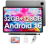 TECLAST M50T Tablet 10.1 Pulgadas Android 16 Tableta Gemini AI, 32GB RAM+128GB ROM+5TB TF, 2GHz Octa-Core, 7000mAh, 2.4G+5G WiFi, BT 5.4/Widevine L1/13MP+5MP/3.5MM/Face ID/OTG, Tablets con Lápiz, 2026