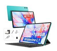 TECLAST P30 Tablet Android 14, 10,1 pulgadas, 12 GB RAM + 128 GB ROM, Octa-Core 2 GHz, WiFi 5 GHz, batería 6000 mAh, con funda, teclado y bolígrafo
