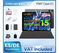 Teclast P30T Case 10" Tablet Android 15 Max 12GB RAM 128GB ROM T606 8-core All-in-one Keyboard/Case/Mouse/Stylus/Headphone/Stand Gris