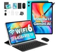 TECLAST P33 Tablet 10 Pulgadas Android 15, Gemini AI, 64 GB + 4TB TF, 10 Accesorios | Widevine L1 | 6000mAh | WiFi 6 &BT 5.4 | Octa-Core| 3.5mm Jack, Tablet con Teclado + Lápiz + Funda + Auriculares