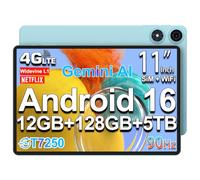TECLAST P50 Tablet 11 Pulgadas Android 16 Tableta 90Hz, Doble SIM 4G LTE + 5G WiFi, 2GHz Octa-Core T7250 Gemini AI, 128GB ROM(TF 5TB), 7000mAh/Widevine L1/GPS/3.5MM/OTG