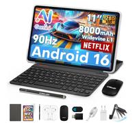 TECLAST P50T Tablet 11" con 10 Accesorios Android16, 90Hz 128GB+5TB 8000mAh | 2Ghz Octa-Core T7250 Gemini AI, Widevine L1, 5G WiFi, GPS, Tablet con Teclado+Soporte+Ratón+Fund Auriculares+Lápiz+OTG