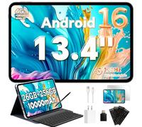 TECLAST T65 Tablet 13.4" Android 16, Pantalla 120Hz, Tablet con Teclado, Lápiz y Protectora, 26 GB RAM + 256 GB ROM, 2.2GHz Octa-Core, Doble SIM 4G LTE, 5G WiFi, 10000 mAh, Widevine L1, GPS, OTG