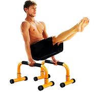 Teclor Barra de empuje de acero, barras paraletas de 9.5 pulgadas de alto, ideal para sentarse en L, paradas de manos, plancha completa y inmersiones, equipo de calistenia resistente que no se