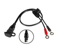 Tecmate O1 Conector Cargador Optimate con Arandelas, Black, Medium