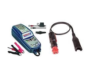 Tecmate Optimate Tm220-4A Cargador De Batería Optimate5, Azul, 5 Start/Stop 12V 4A + O2 Conector Cargador Optimate Toma De Mechero