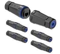 Tecmojo Acoplador RJ45 impermeable CAT6A UTP, longitud 132 mm, paquete de 5