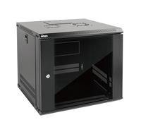 Tecmojo - Armario de pared para servidores de 9U, Armario Telecomunicaciones, con puerta de cristal con cerradura y paneles laterales, 450 mm de profundidad, color negro