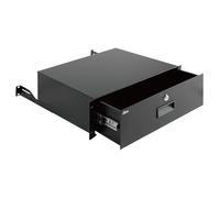 Tecmojo - Cajón de montaje en rack de bloqueo 3U - 22 libras (10 kg) de acero seguro con cerradura para equipo de red de 19 pulgadas, estante de servidor, AV o gabinete