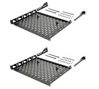 Tecmojo Estante de estante 1U, estante de estante de 19 pulgadas de profundidad, estante de montaje en rack con topes antideslizantes, estante de servidor y estante de red para equipos de 19 pulgadas,