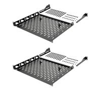 Tecmojo Estante de estante 1U, estante de estante de 19 pulgadas de profundidad, estante de montaje en rack con topes antideslizantes, estante de servidor y estante de red para equipos de 19 pulgadas,