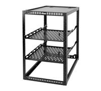 TECMOJO Estante de marco abierto de 20U para servidores y equipo AV, estante de servidor de pie o montaje en pared, con 2 estantes de rack de 1U y accesorios de montaje, estante de red para redes,