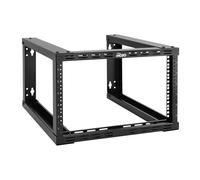 Tecmojo Estante de montaje en pared 6U, estante de red de montaje en pared de 15.8 pulgadas de profundidad, estante de servidor de marco abierto para equipos de TI/AV/datos/hogar de 19 pulgadas, color