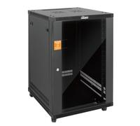 Tecmojo Estante de montaje en pared de 18U, estante de 18U de 23.6 pulgadas de profundidad, soporta hasta 175 libras, estante de servidor con ruedas, kit de gabinete de red cerrado para red de 19