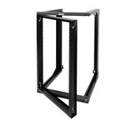 Tecmojo Estante de montaje en pared de 18U, estante de servidor, estante de servidor de marco abierto, estante de red para computadora/AV/datos/equipo multimedia, 18 pulgadas de profundidad, agujeros