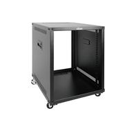 Tecmojo Estante de red portátil rodante de 12U, estante móvil de 4 postes de marco abierto con ruedas, gabinete de servidor independiente para computadora/datos/equipos AV/TI/equipos de red
