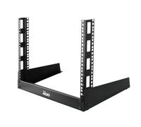 Tecmojo Estante de servidor de escritorio de 2 postes 8U, pequeño estante de marco abierto para AV/datos/audio/equipo de estudio, estante independiente para hogar/oficina, agujero cuadrado
