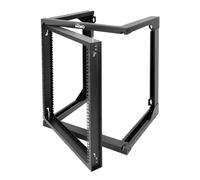 Tecmojo Estante de servidor de puerta oscilante de marco abierto de montaje en pared de 12U, estante de red para computadora de 19 pulgadas, AV/datos/IT/equipos multimedia, 18 pulgadas de profundidad