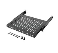 Tecmojo Estante deslizante de 1U, estante de montaje en rack ventilado de 4 postes, 13.8 pulgadas de profundidad con profundidad de montaje ajustable de 13.8 a 19.7 pulgadas, soporta hasta 110 libras,