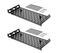 Tecmojo Estante para servidores, estante de 1U de 8 pulgadas de profundidad, estante de montaje en rack con topes antideslizantes, capacidad de peso de 55 libras de estante de red ventilado para