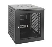 Tecmojo Gabinete de servidor de 12U de 450 mm de profundidad para montaje en pared, gabinete de red de TI, puerta con cerradura y paneles laterales, color negro, puerta de malla estándar, para equipos