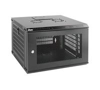 Tecmojo Gabinete de servidor de montaje en pared de 450 mm de profundidad de 6U, gabinete de red de TI, puerta con cerradura y paneles laterales, color negro, puerta de malla local, para equipos de TI