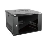 Tecmojo Gabinete de servidor de montaje en pared de 6U, gabinete de red de TI, puerta con cerradura y paneles laterales, negro, ventilador de refrigeración, puerta de vidrio estándar, profundidad de