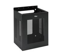 Tecmojo Gabinete vertical de montaje en pared 4U, perfil bajo, estantes de servidores de montaje en pared, color negro