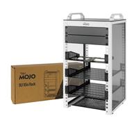 Tecmojo Mini estante de escritorio de 10 pulgadas, 9U 200 mm de profundidad con estante SBC, placa adaptadora micro HDMl a HDMI, panel en blanco, para equipos de servidor AV, NAS y servidor de 10