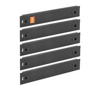 Tecmojo Paquete de 5 paneles en blanco de 2U, panel en blanco de acero laminado en frío, placa de montaje en rack para gabinete de servidor de 19 pulgadas o gabinete de red, montaje sin herramientas