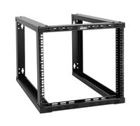 Tecmojo Rack de red de montaje en pared fijo de 9U, marco abierto de 15.8 pulgadas de profundidad para datos de servidor/AV/IT/comunicación/equipo informático/panel de conexiones resistente