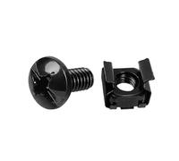 Tecmojo Tornillos de montaje en rack, paquete de 25 tuercas y tornillos M6, hechos para usar con estantes de red/equipos de TI/recintos y gabinetes, las tuercas de jaula están diseñadas para estantes