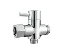 Tecmolog Desviador Ducha 3 Vias 3/8 1/2 Válvula Bidet de Latón para WC, Cromo, DSF007F