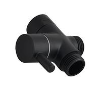 Tecmolog DSF007C - Válvula desviadora de 3 vías de latón G 1/2 para ducha de mano, piezas de ducha negras, DSF007C