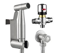 Tecmolog Grifo Bidet Pulverizador Acero Inoxidable Kit Ducha Higienica Duchas Bidet Mano Con Mezclador Termostático Caliente y Fría, WS024F1A