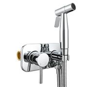 Tecmolog Set Ducha Bidet Empotrar Acero Inoxidable Grifo de Bidet Agua Fría y Caliente para Inodoro, Cromo, WS024DF1