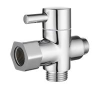 Tecmolog Valvula 3 Vias Latón Valvula Desviadora 3 Vias 3/8” - 12/17 para WC Bidet Cromo, DSF007D