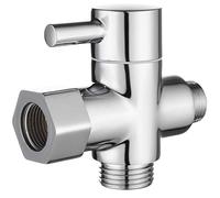Tecmolog Válvula desviadora de 3 vías de latón válvula de cierre 3/8 "-12/17 T adaptador para línea de agua de inodoro, cromo, DSF007D