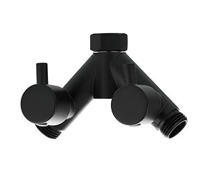 Tecmolog Valvula Desviadora Ducha de Latón Distribuidor de 2 Vías Adaptador Manguera G 1/2, Negro, DSF014AB