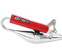 tecni Gas Q de Tre cromo/rojo, Tuning - Escape compatible con Aprila Sr 50 R, SR R, SR 50 Deportes, Racing, Racing, Street, Fun Master (Motor de)