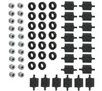 Técnica de Piezas de Repuesto, Ruedas de ingeniería, neumáticos y Eje Conjunto de Bloques de Montaje de Abrazadera Moc neumáticos de Coche Compatible con Piezas de Repuesto Technic (60 Piezas)