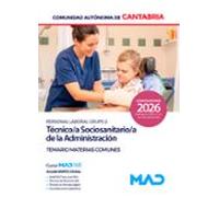 Técnico/a sociosanitario/a (personal laboral grupo 2). Comunidad Autónoma de Cantabria. Temario materias comunes