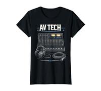 Técnico Audiovisual AV Tech Mixing Console Pro Camiseta gráfica económica, Mujer, Negro, XL