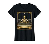 Técnico Audiovisual Tarot Card Skeleton AV Tech Crew Camiseta gráfica económica, Mujer, Negro, L