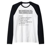 Técnico biomédico Definición de trabajo Personalizado Divertido Camiseta Manga Raglan