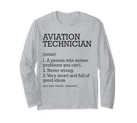 Técnico de aviación Definición de trabajo Personalizado Divertido Manga Larga
