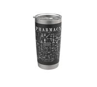 Técnico de farmacia Herramientas farmacéuticas Impresión de patente vintage Vaso térmico de acero inoxidable de doble pared